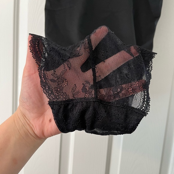 Body Beautiful Black Satin Lace Bodysuit - Picture 10 of 10